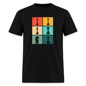 Chess Pieces Queens Kings Bishops Knights Roo - Men's T-Shirt - black - Front - Jose (178cm)