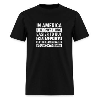 Only Thing Easier To Buy Than A Gun Is Republican- - Men's T-Shirt - black - Front - Jose (178cm)