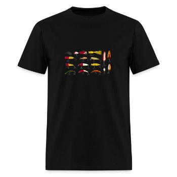 Antique Fishing Tackle and Lures - Men's T-Shirt - black - Front - Jose (178cm)