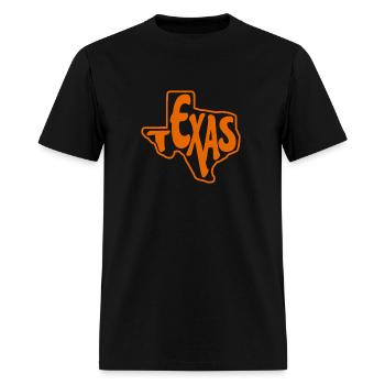 Texas Outline In Orange - Men's T-Shirt - black - Front - Jose (178cm)