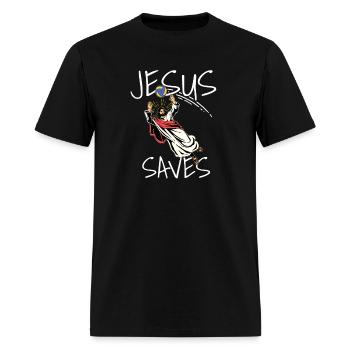 Jesus Saves Volleyball Volleyball Team - Men's T-Shirt - black - Front - Jose (178cm)