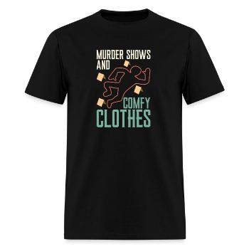 True Crime Murder Shows And Comfy Podcast - Men's T-Shirt - black - Front - Jose (178cm)