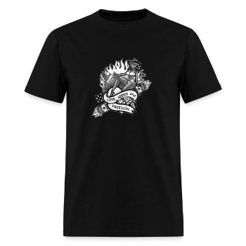 Heart, Hummingbird and Pinup - Black and White - Men's T-Shirt - black - Front - Jose (178cm)