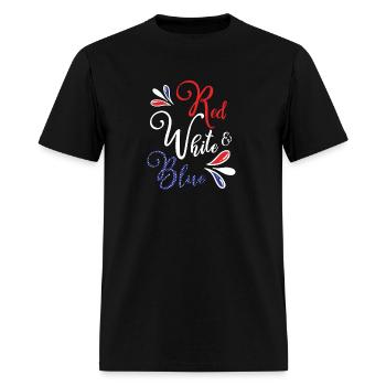 Red White & Blue Fireworks - Men's T-Shirt - black - Front - Jose (178cm)