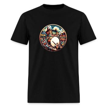 Bodhrán and Irish pub music session - Men's T-Shirt - black - Front - Jose (178cm)