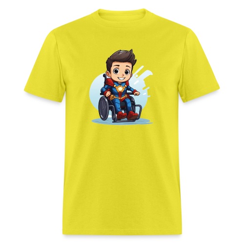 Cartoon superhero in wheelchair # - Men's T-Shirt