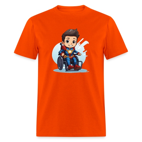 Cartoon superhero in wheelchair # - Men's T-Shirt