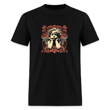 Cute cherub red roses - Men's T-Shirt - black - Front - Jose (178cm)