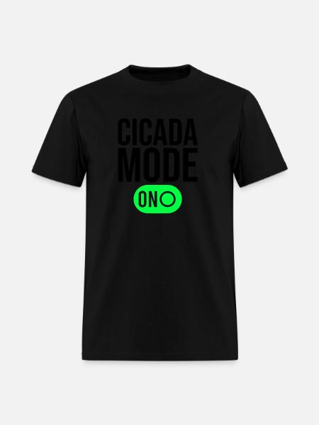 Cicada Mode On, Black and White Cicada Invasion - Men's T-Shirt - black