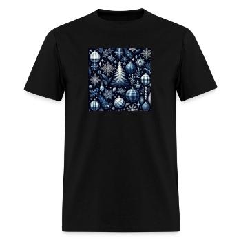 flannel blue and white christmas - Men's T-Shirt - black - Front - Jose (178cm)