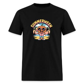 Summerween Spooky Halloween Summer Vibes Pumpki - Men's T-Shirt - black - Front - Jose (178cm)