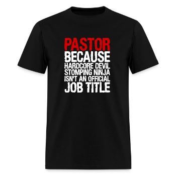 Pastor - devil stomping pastor - Men's T-Shirt - black - Front - Jose (178cm)