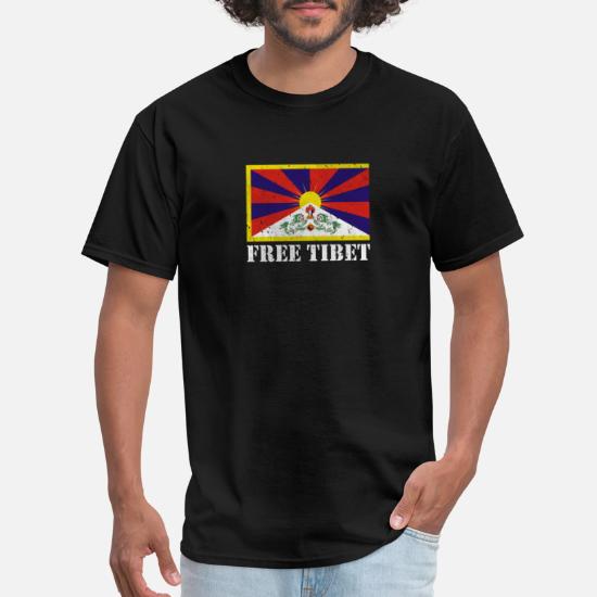 ar Ydmyg by Free Tibet - Tibetan Flag' Men's T-Shirt | Spreadshirt