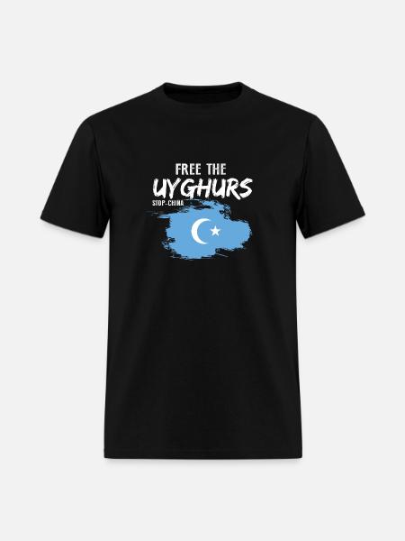 Free Uyghur Resist Fist With Uyghur Flag - Men's T-Shirt - black