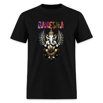 ganesha, Ganesha design, T-shirt Ganesha, - Men's T-Shirt - black - Front - Jose (178cm)