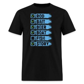 ROD BAIT BEER BOAT FISH STORY - Men's T-Shirt - black - Front - Jose (178cm)