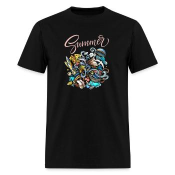 Seaside T-Shirt - Men's T-Shirt - black - Front - Jose (178cm)