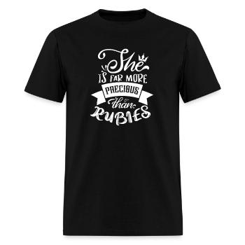She Is Far More Precious Than Rubies - Men's T-Shirt - black - Front - Jose (178cm)
