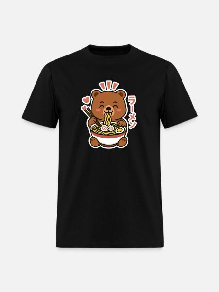 ramen bear - Men's T-Shirt - black