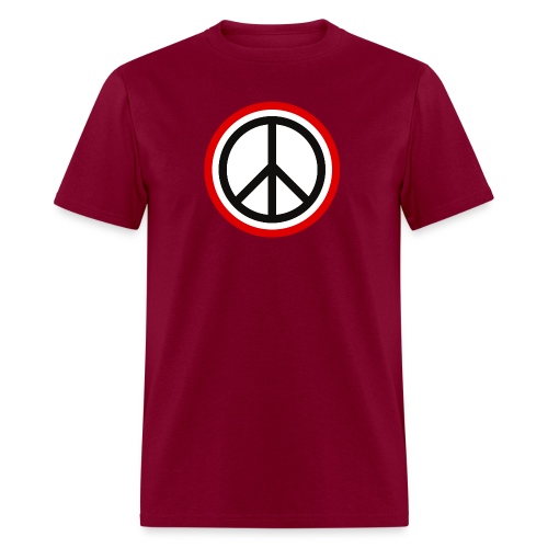 Peace Sign | Black White and Red - Men's T-Shirt