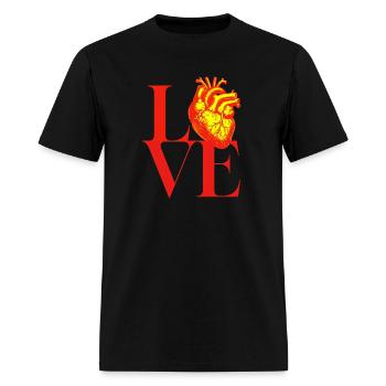 Love Heart typo - Men's T-Shirt - black - Front - Jose (178cm)