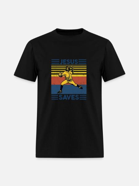 Jesus Saves Baseball - Men's T-Shirt - black