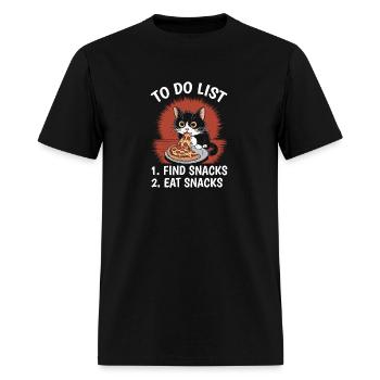 Pizza and Purrs: A Cat Lover's To-Do List - Men's T-Shirt - black - Front - Jose (178cm)