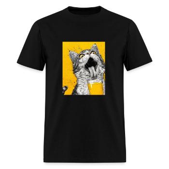 Thirsty Cat - Men's T-Shirt - black - Front - Jose (178cm)