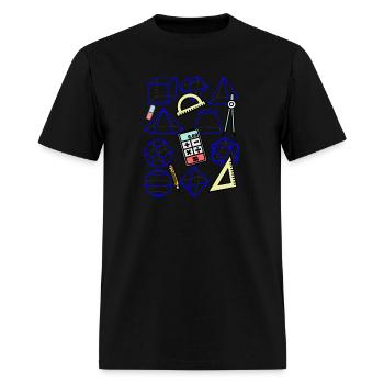 Math figure triangle, protractor and calculator - Men's T-Shirt - black - Front - Jose (178cm)