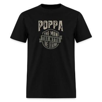 Poppa The Legend - Men's T-Shirt - black - Front - Jose (178cm)