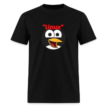 Tux the penguin and slogans - Men's T-Shirt - black - Front - Jose (178cm)