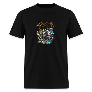 hello summer t shirt - Men's T-Shirt - black - Front - Jose (178cm)