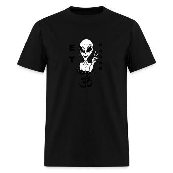 ET Phone Om Yoga Alien - Men's T-Shirt - black - Front - Jose (178cm)