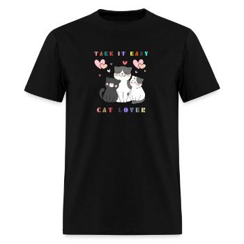 cat lover - Men's T-Shirt - black - Front - Jose (178cm)