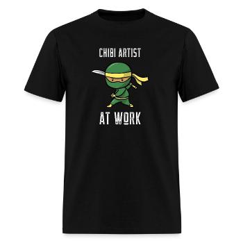 Chibi Artist at Work Chibi Drawing - Men's T-Shirt - black - Front - Jose (178cm)