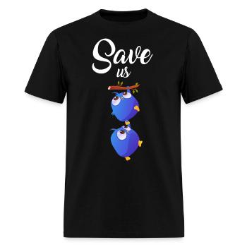 save us cute birds - Men's T-Shirt - black - Front - Jose (178cm)