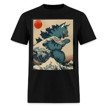 Hokusai art Cat off Kanagawa Vintage Japanes - Men's T-Shirt - black - Front - Jose (178cm)