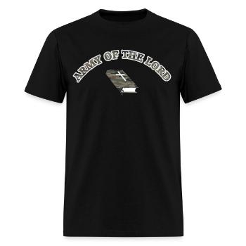Army of the Lord camo w/ Bible - Men's T-Shirt - black - Front - Jose (178cm)