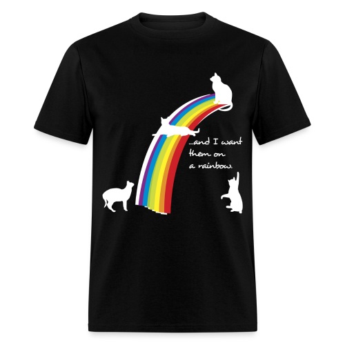 rainbow cats black - Men's T-Shirt