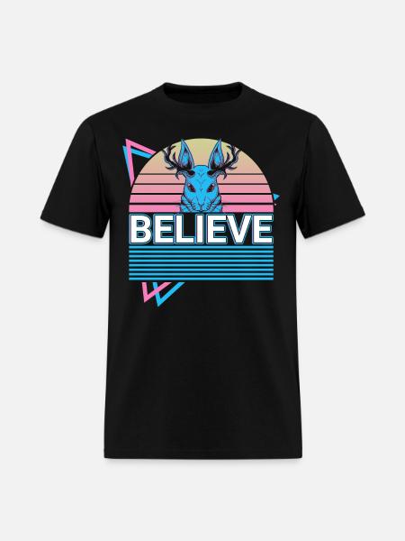 Jackalope Retro Cryptid Cryptozoology - Men's T-Shirt - black