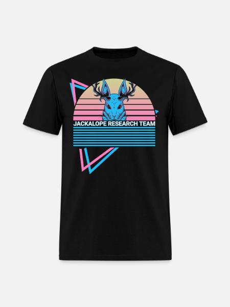 Jackalope Retro Cryptid - Men's T-Shirt - black