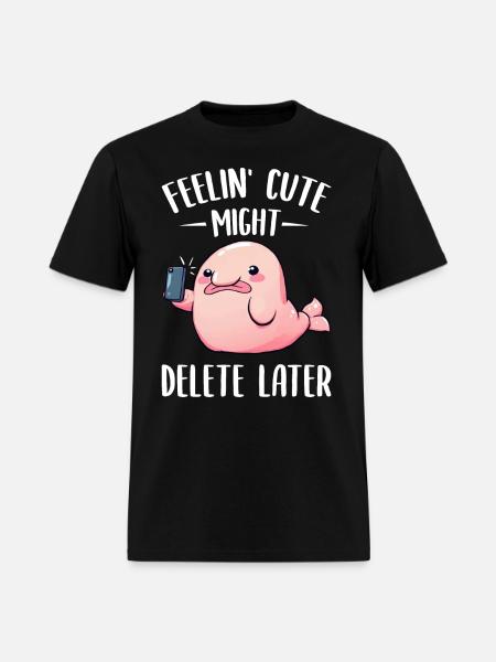 Funny Blobfish Selfie - Men's T-Shirt - black