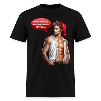 Christmas Nice Cute and Handsome Santa Hat Man - Men's T-Shirt - black - Front - Jose (178cm)