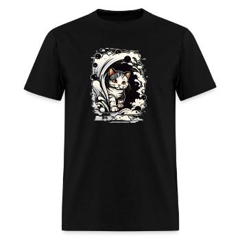 A mischievous and clever cat - Men's T-Shirt - black - Front - Jose (178cm)