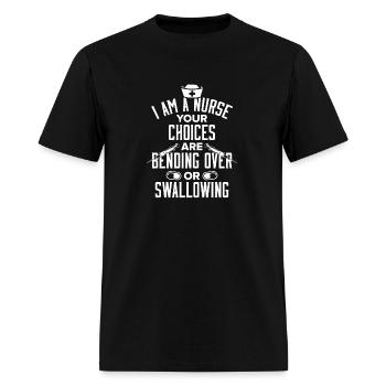 Funny Naughty Nurse Gift Hilarious nursing with a kinky touch - Men's T-Shirt - black - Front - Jose (178cm)