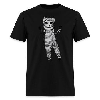 Floating Cat - Men's T-Shirt - black - Front - Jose (178cm)