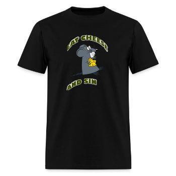 EAT CHEES AND SIN - Men's T-Shirt - black - Front - Jose (178cm)