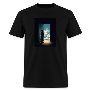 Kid at an Open Doo - Men's T-Shirt - black - Front - Jose (178cm)