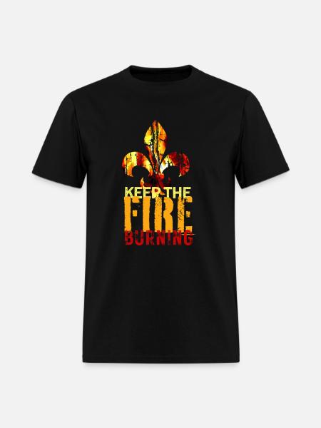 Scout Campfire Burning Design - Men's T-Shirt - black