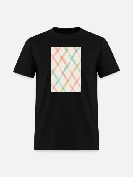 Pastel Diagonal Plaid - Men's T-Shirt - black